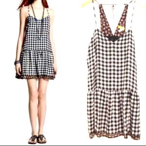 PRINCESS VERA WANG GINGHAM & FLORAL DROPPED WAIST SUMMER DRESS, size Large